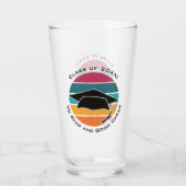 Retro Afstuderen Afstuderen Pet Mortarboard Glas (Achterkant)