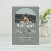 Retro Afstuderen Arch Foto Afstudeerfeest Kaart (Staand voorkant)