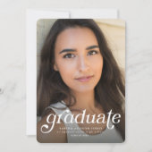 Retro afstuderen één-foto verticaal afstuderen aankondiging (Voorkant)