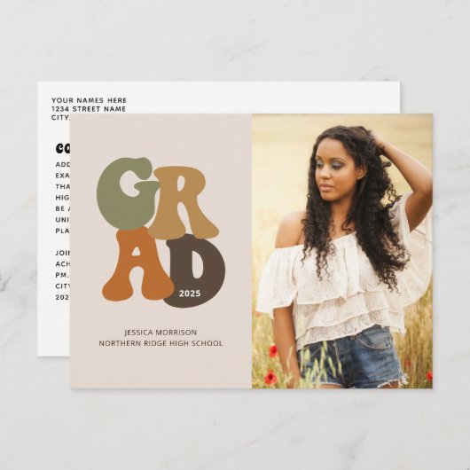 Retro Afstuderen het Afstuderen van 1970 Briefkaart (Voorkant / Achterkant)