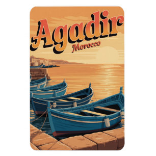 Retro Agadir stadsstrand Marokko reis souvenirs Magneet