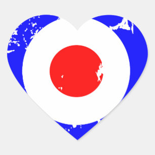 Retro Aged Mod Target Heart sticker