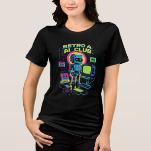 Retro AI Club – 90s Robot Pixel Art T-shirt