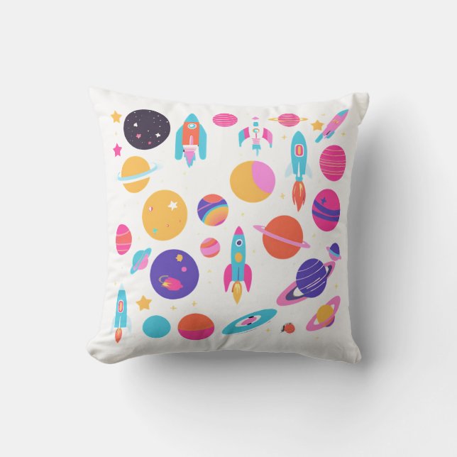 Retro AI-gegenereerde ruimte Kussen (Voorkant)