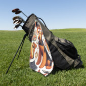 Retro Airedale Terrier Naadloos Golfhanddoek (Groen)