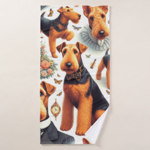 Retro Airedale Terrier sans fil