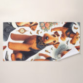 Retro Airedale Terrier sans fil (Serviette de bain)