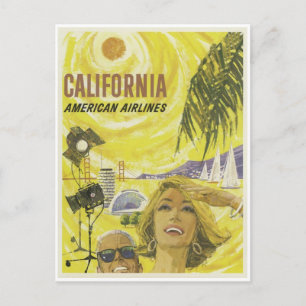 Retro Airlines California Advertisement Briefkaart