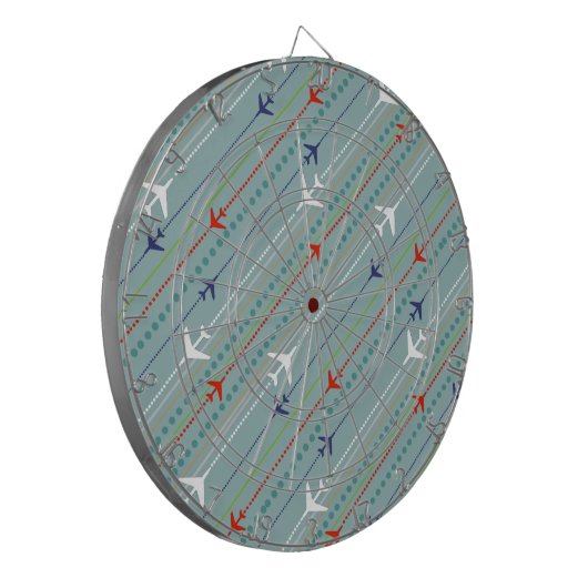 Retro Airplane Pattern Dart Board Dartbord (Voorkant Links)
