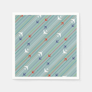 Retro Airplane Pattern Paper Napkins Servetten