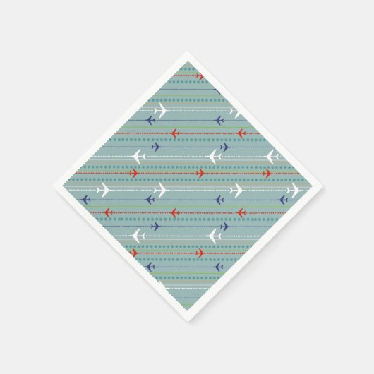 Retro Airplane Pattern Paper Napkins Servetten (Hoek)