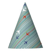 Retro Airplane Pattern Party Pet Feesthoedjes (Voorkant)