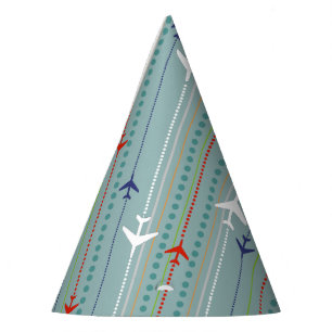 Retro Airplane Pattern Party Pet Feesthoedjes