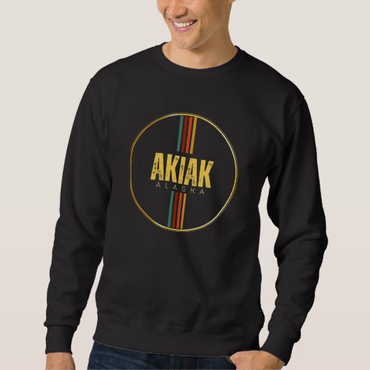 Retro  akiak stad alaska staat 70s groovy trui (Voorkant)