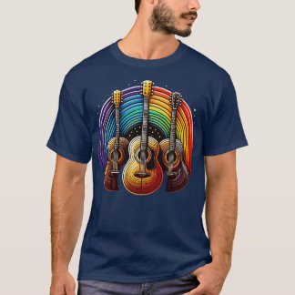 Retro Akoestische Gitaar Gitarist Cool Music T-shirt