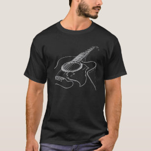 Retro Akoestische Gitaar Gitarist Muzikant Muziek T-shirt