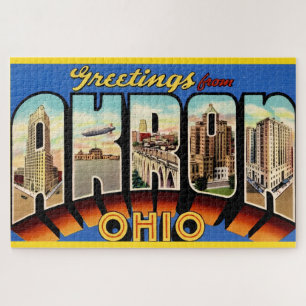 Retro Akron Ohio 20x30 Legpuzzel