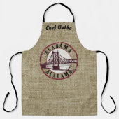 Retro Alabama Bridge Stamp gepersonaliseerd Schort (Voorkant)