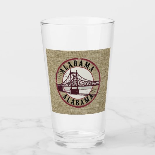 Retro Alabama Bridge Stamp Glas (Voorkant)
