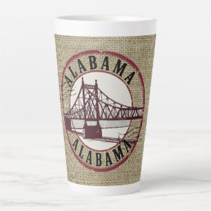 Retro Alabama Bridge Stamp Latte Mok