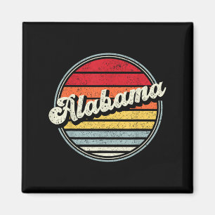 Retro Alabama Home State Cool 70s Style Sunset Man Magneet