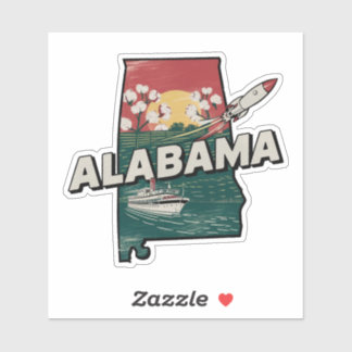 Retro Alabama State Car Sticker