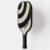 Retro Alabaster Drie Cirkelstreep met Naam Pickleball Paddle (Links)
