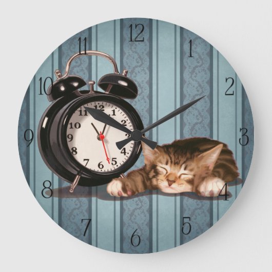 Retro alarm clock and kitty grote klok (Voorkant)