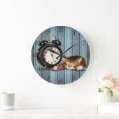 Retro alarm clock and kitty grote klok (Huis)