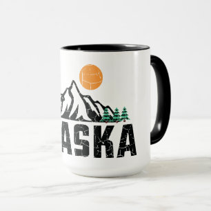 Retro Alaska Mountain Sunset Mok