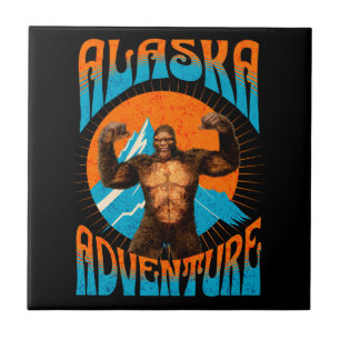 Retro Alaska Sasquatch Bergavontuur Tegeltje
