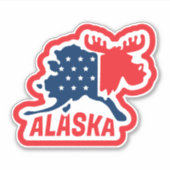 Retro Alaska State Sticker (Voorkant)