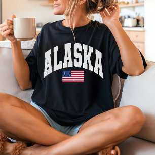 Retro Alaska T-shirt, USA Patriottisch Cadeau voor T-shirt