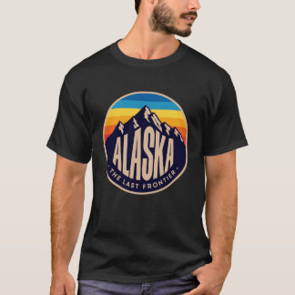 Retro Alaska The Last Frontier Bergbadge T-shirt