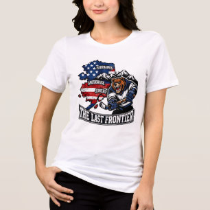 Retro Alaska The Last Frontier IJshockey Beer Kaar Tri-Blend Shirt