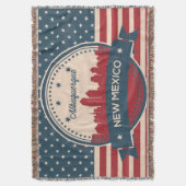 Retro Alberquerque New Mexico Skyline Deken (Voorkant Verticaal)