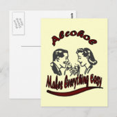 retro-alcohol maakt alles gemakkelijk briefkaart (Voorkant / Achterkant)