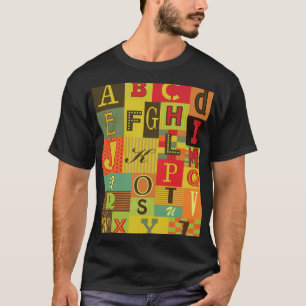 Retro alfabet, charme t-shirt