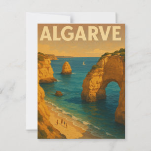  Retro Algarve Portugal reizen Briefkaart
