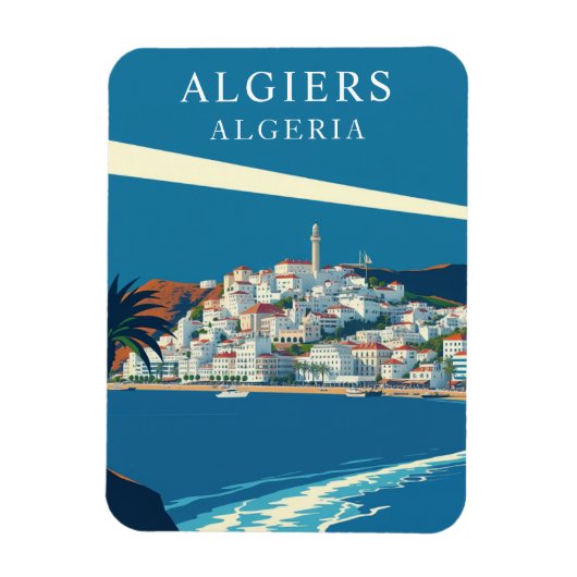 Retro Algiers Algerije Reizen Souvenir Magneet (Verticaal)