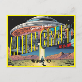Retro Alien Craft Briefkaart