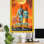 Retro Alien Sci-Fi Movie Inspired Wall Poster (Bureau à domicile)