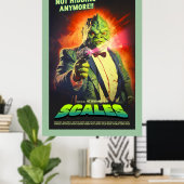 Retro Alien Sci-Fi Movie Inspired Wall Poster (Thuiskantoor)