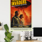 Retro Alien Sci-Fi Movie Inspired Wall Poster (Bureau à domicile)