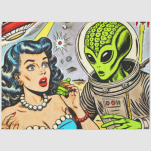 Retro Alien Science Fiction Comics Tissuepapier