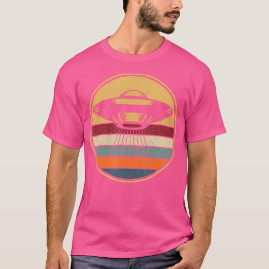 Retro Alien UFO Ruimteschip -  Extraterrestr T-shirt (Voorkant)
