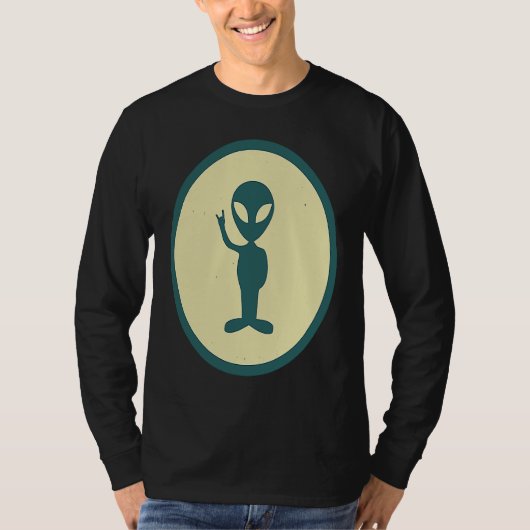 Retro Alien Vintage UFO T-shirt (Voorkant)