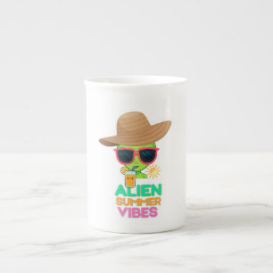 Retro Alien Zomer Strand Sfeer Porselein Kop
