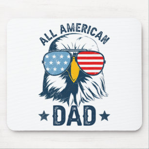Retro All American Dad 4 juli T-shirt Daddy Eag Muismat