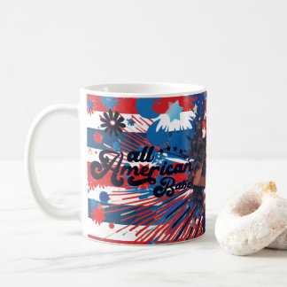 Retro Alle Amerikaanse Babe-4th van Juli Leuke Mei Koffiemok
